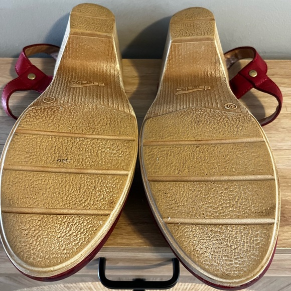 Dansko Red Leather Marta Women's Clog Mary Jane Sandals with Buckle EU 40 US 9 - Picture 7 of 10